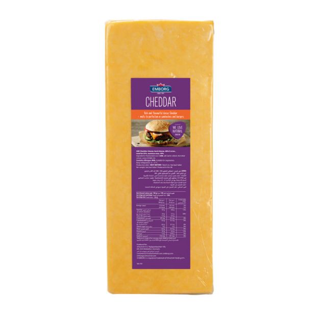 Picture of EMBORG CHEDDAR COLOURED CHEESE BLOCK F.I.D.M. 50% 2.5 KG